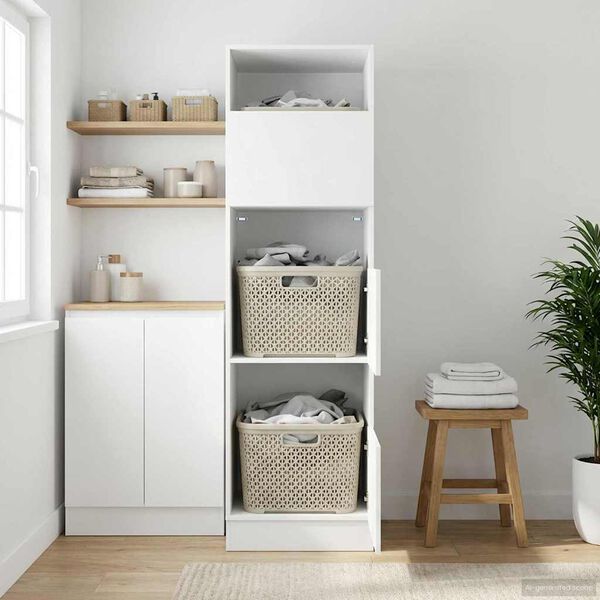 vidaXL Laundry Cabinet Black Oak 50 x 68 x 162 cm Engineered wood