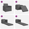 vidaXL Folding Sofa Bed 61cm Dark Grey Fabric