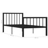 vidaXL Bed Frame without Mattress Black Metal 100x200 cm