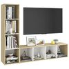 vidaXL TV Cabinets 2pcs White & Sonoma Oak 142.5x35x36.5cm Engineered Wood