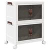 vidaXL Stackable Storage Box with Wheels 2-Tier 28 L 48.5x29.5x59.5 cm