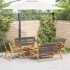 vidaXL Garden Chairs with Table 5 pcs Grey Solid Acacia wood