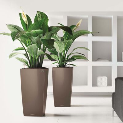 LECHUZA Planter Cubico 40 ALL-IN-ONE High-Gloss Taupe 18215