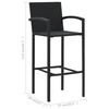 vidaXL 7 Piece Outdoor Bar Set with Armrest Poly Rattan Black