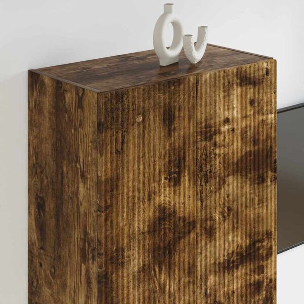 vidaXL TV Wall Cabinet Smoked Oak 59.5 x 31 x 100 cm Engineered Wood