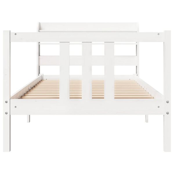 vidaXL Bed Frame with Headboard without Mattress White 90x200 cm