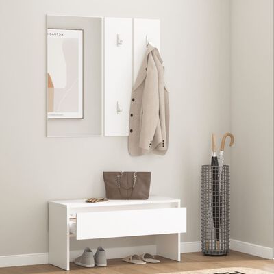 vidaXL Hallway Furniture Set White Engineered Wood