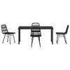 vidaXL Garden Dining Set 5 pcs Black Powder-Coated Steel