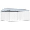 vidaXL Dog Kennel | Grey | Galvanised steel and polyethylene | Large | Sturdy