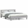 vidaXL Bed Frame without Mattress Grey Sonoma 140x190 cm
