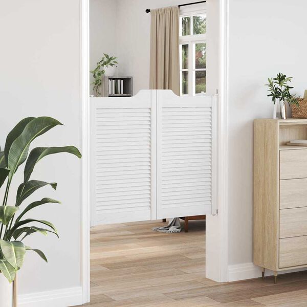 vidaXL Swing Doors Louvred Design 1-Pair White 90x100 cm