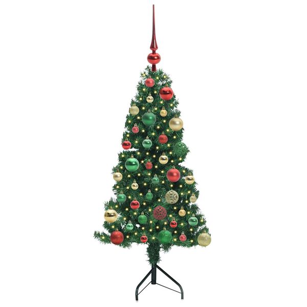 vidaXL Corner Artificial Christmas Tree Green 120 cm PVC and Metal
