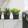 vidaXL Square Flower Pot 6 pcs Black 23 x 23 x 17.5 cm Plastic