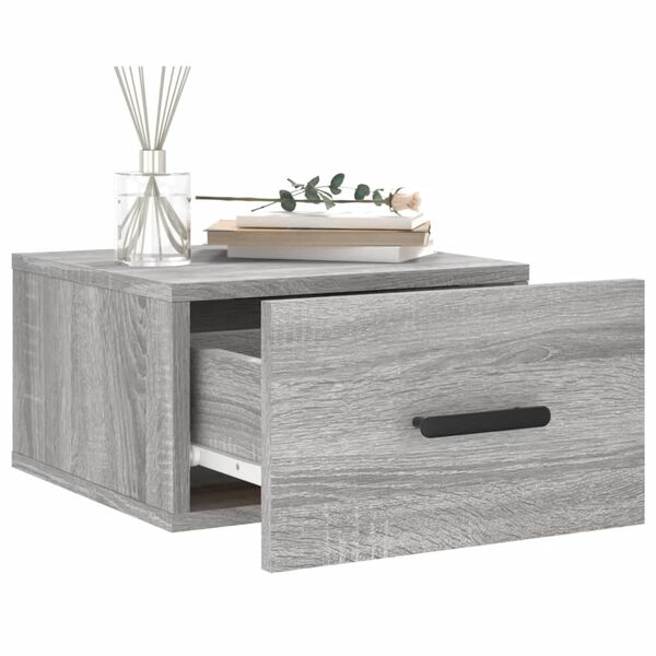 vidaXL Wall-mounted Bedside Cabinet Grey Sonoma 35x35x20 cm