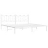 vidaXL Metal Bed Frame without Mattress with Headboard White 200x200cm
