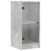 vidaXL Side Cabinet with Glass Doors Concrete Grey 35x37x75,5 cm