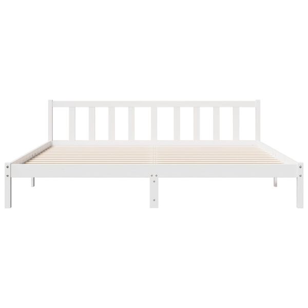 vidaXL Extra Long Bed Frame without Mattress White 200x210 cm Solid Wood Pine