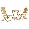 vidaXL Bistro Set | Natural Bamboo | Bamboo | Medium | Foldable | Bistro Set