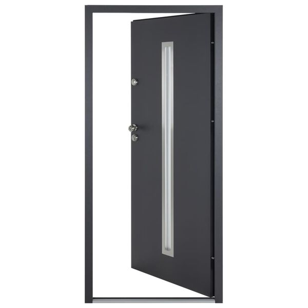 vidaXL Front Door Anthracite 90x200 cm Aluminium