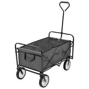 vidaXL Folding Hand Trolley Steel Grey