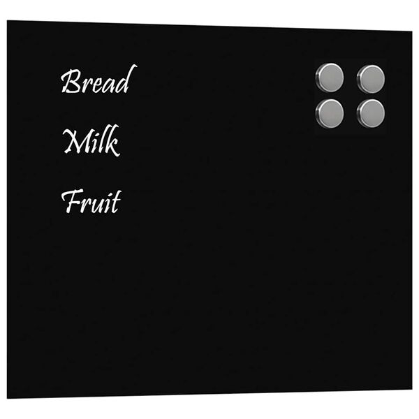 vidaXL Wall-mounted Magnetic Board Black 60x50 cm Tempered Glass