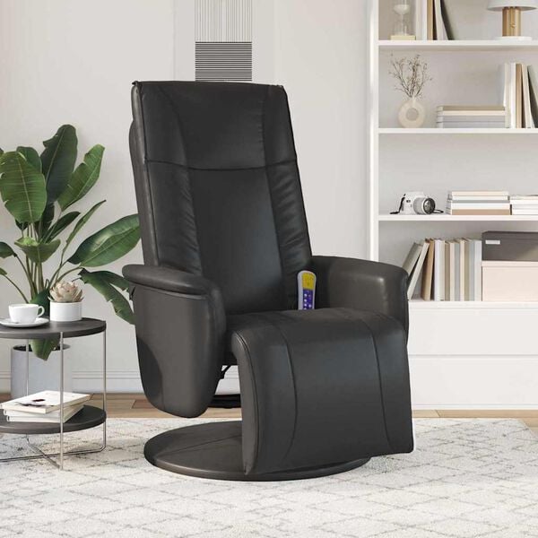 vidaXL Massage Recliner Chair Black 71 x 90 x 105 cm Faux Leather