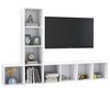 vidaXL 3 Piece TV Cabinet Set White Engineered Wood