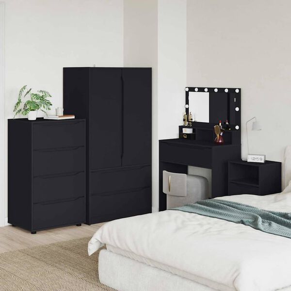 vidaXL Storage Cabinets 2 pcs Black 60 x 48 x 105 cm Engineered Wood