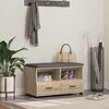 vidaXL Hall Bench with Cushion with Drawer Sonoma Oak 80 x 38 x 46 cm