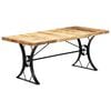 vidaXL Dining Table | Brown, Black | Solid Mango Wood, Steel | 180x90 cm
