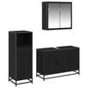 vidaXL Bathroom Furniture Set 3 pcs Black oak Engineered wood