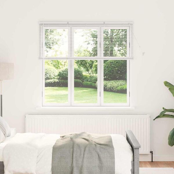 vidaXL Window Blind with Curtains Manual White Aluminium