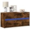 vidaXL TV Cabinet with LED Smoked Oak 100x34x50 cm Engineered Wood