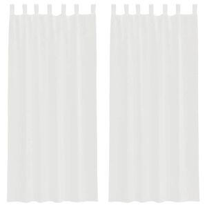 vidaXL Voile Curtains with Loops 2 pcs White 140x245 cm