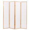 vidaXL Folding 4-Panel Room Divider Japanese Style 160x170 cm Natural