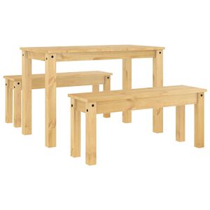 vidaXL 3 Piece Dining Set PANAMA Solid Wood Pine