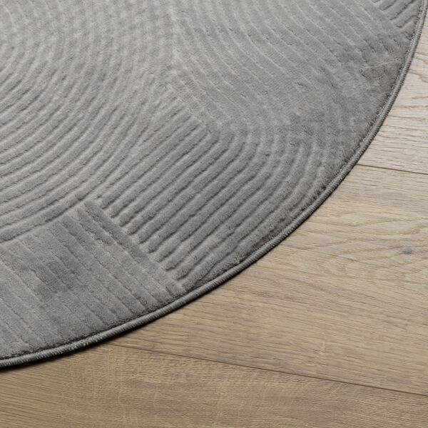 vidaXL Rug IZA Short Pile Scandinavian Look Grey &Oslash; 120 cm