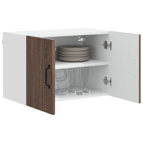 vidaXL Kitchen Wall Cabinets with Door 2 pcs Brown Oak 60 x 31 x 40 cm
