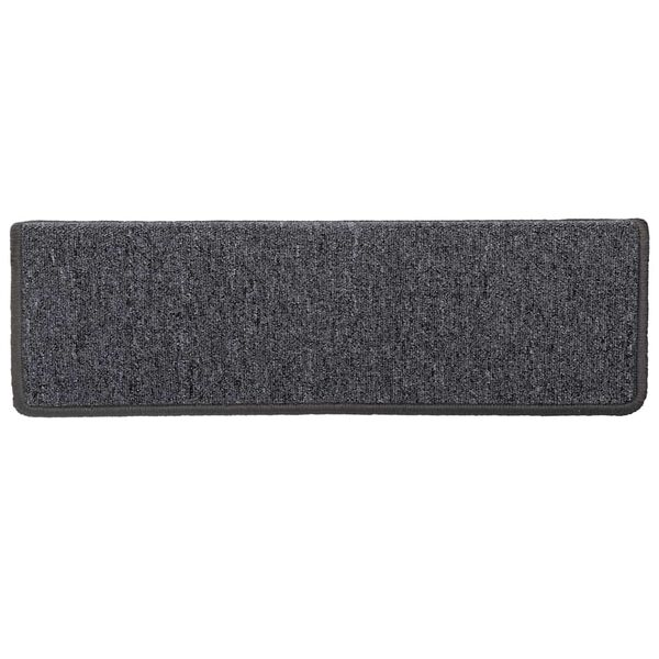 vidaXL Stair Mats 30 pcs 65x21x4 cm Dark Grey Rectangular Edge