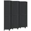 vidaXL Room Divider&nbsp;6 Panels Black Solid Wood Paulownia