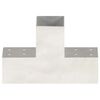 vidaXL Post Connectors 4 pcs T Shape Galvanised Metal 81x81 mm