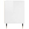 vidaXL Bedside Cabinet High Gloss White 40x35x50 cm Engineered Wood