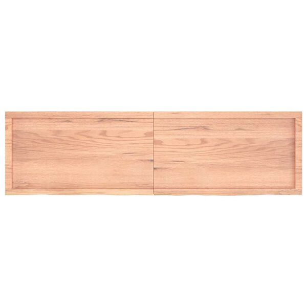 vidaXL Wall Shelf Light Brown 180x50x(2-4) cm Treated Solid Wood Oak