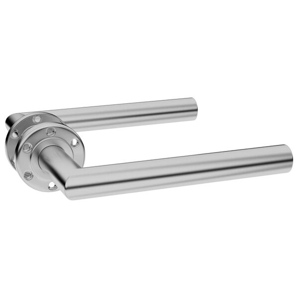 vidaXL Door Handle Set with WC Lock Stainless Steel