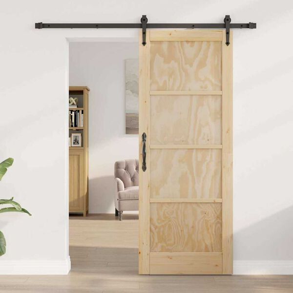 vidaXL Sliding Door ORKDAL Brown 78 x 202 cm Solid Pine Wood