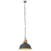 vidaXL Industrial Hanging Lamp Grey Round 32 cm E27 Solid Mango Wood