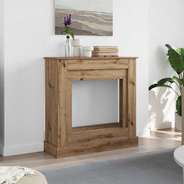 vidaXL Fireplace Surround Artisan Oak 90x30x90 cm Engineered Wood