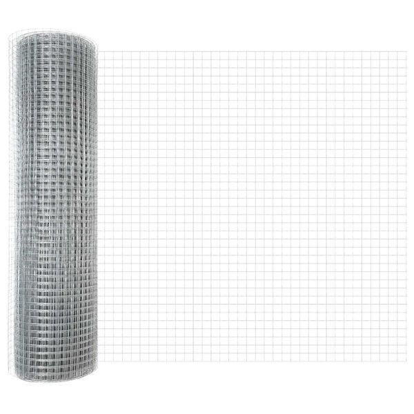 vidaXL Fence with Post Silver 0.4 x 25 m Steel