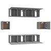 vidaXL 6 Piece TV Cabinet Set Grey Sonoma Engineered Wood