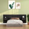 vidaXL Bed Headboard with Cabinets Black Engineered Wood